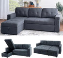 Naomi Home Transform Any Space: Sleeper Sectional Sofa with Convertible Sofa Bed & Inviting Chaise. Find Tranquil Comfort with Stress-Relieving Design & Durable Cushions - Dark Gray/Velvet by CozyNest Decor