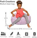 Posh Creations Bean Bag Chair for Kids, Teens, and Adults Includes Removable and Machine Washable Cover, Canvas Roses Pink, 27in - Medium by TinyTreasures Baby Boutique