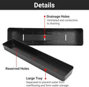 GREANER Herb Window Boxes 1PCS 16x3.8 Inch, Black Planter with Removable Trays and Drainage Holes, Succulent Flower Rectangular Plastic Pot for Balcony, Office, Windowsill, Garden, Indoor Outdoor Use by GreenHaven Gardens