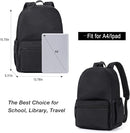 CLUCI Black Backpack for Women Men, Waterproof High School Bookbag, Lightweight Casual Travel Daypack, Classic Basic College Backpack, Middle School Bag for Teen Girls Boys Laptop Backpack by TinyTreasures Baby Boutique