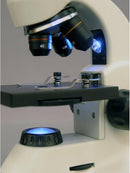 AmScope M120C-2L-PB10-E5 Digital Microscope, WF10x and WF25x Eyepieces, 40x-1000x Magnification, Brightfield, Upper and Lower LED Illumination, Plain Stage, Includes Blank and Prepared Slides, 5MP Camera and Software by TinyTreasures Baby Boutique