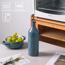 Sweejar Large Ceramic Olive Oil Dispenser Bottle, 24 Oz Relief Opaque Oil Cruet Protects Oil To Reduce Oxidation, Storage Vinegar, Soy Sauce, Coffee Syrup, Liquids, Set of 1 (Fog blue) by CozyNest Decor