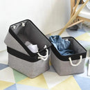 TheWarmHome Storage Basket for Organizing- 16x12x8 inch 1 Pack Fabric Storage Cubes, Bins for Organization for Shelves Organizer Gift Laundry Cloth Toy (Grey & Black) by CozyNest Decor