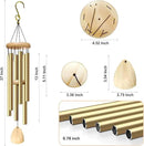 Large Aluminium Wind Chimes 37 Inches to Create a Zen Atmosphere Suitable for Outdoor, Garden, Patio Decoration. Classic Wind Chimes with Wind Catcher as a Gift for Unisex(Light Golden) by CozyNest Decor
