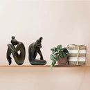 Unique Decorative Girl Thinker Bookends, Book Stopper Holder Nonskid, Book Ends for Shelves Living Room Office Home Decor, Resin, 1Pair/2Piece 6.5'' by CozyNest Decor