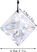 HDCRYSTALGIFTS Set 2,50mm Hanging Faceted Crystals Suncatcher Ornament Window Prisms Rainbow Maker Chandelier Crystal Pendant(Square) by GreenHaven Gardens