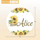 Personalized Baby Bedding Set - 5 Pcs Custom Infants Bedding Set with Infant Name - Double Layer Nursery Crib Set for Girls Boys - Customized Gifts for Toddler Baby Shower - Yellow Sunflower by TinyTreasures Baby Boutique