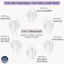 Nested Bean Air 6-in-1 Adaptable Baby Sleep Sack - Unweighted - Comfort & Safety for Natural Sleep, Preferred Arm Position Reduces Startle Reflex, Better for Baby, NB (7-13lbs) Lavender by TinyTreasures Baby Boutique