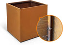 Corten Steel Planter Metal Square Planter Tall Cube Rustic Steel Planters 27.6 Inch Durable Antique Detached for Outdoor Commercial Residential Garden Patio Deck and Backyard by CozyNest Decor