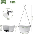T4U 12 Inch Large Hanging Planters for Outdoor Plants, 2 Pack Self Watering Hanging Pots Indoor, Hanging Baskets for Plants,Hanging Flower Pot with Drainage Hole and Plant Hanger, White by GreenHaven Gardens