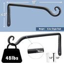 FEED GARDEN Wall Hook Hanging Plant Bracket 10 Inch 2 Pack, Hand-Forged Plant Hanger for Hanging Bird Feeders, Wind Chimes, Flower Baskets, Yoga Mat, Indoor/Outdoor Use, Black by GreenHaven Gardens
