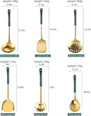 Generic Stainless Steel Kitchen Utensil Set, Spoon, Spatula, Pasta Server, Small Spatula (Pink & Gold) by CozyNest Decor