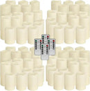 Set of 72 Flameless Led Battery Opeated (D2.2'' x H4''5''6'') Waterproof Outdoor Indoor Candles with 10-Key Remotes and Cycling 24 Hours Timer by CozyNest Decor