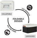 DULLEMELO Canvas Storage Bin with Handles, Fabric Bins for Shelves, Bedroom, Office,Nursery,Fabric Storage Baskets for Toys, Clothes,Gift(3-Pack Medium-15 inch X 11 inch X 9.5 inch , White&Black) by TinyTreasures Baby Boutique