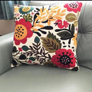 Red Polish Floral Pillow Cover Bird Flower Pillowcase Floral Outdoor Suzani Cushions Flowery Throw Chair Cushion Farmhouse Pillowsham Hand Embroidered Wool 18x18 Inch by CozyNest Decor