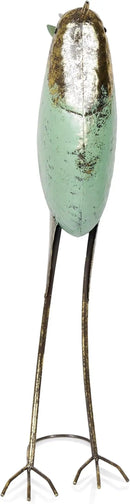 Alpine Corporation MCC704 Chin-Up Metal Bird Outdoor Décor Statue, Whimsical Animal Décor for Patio & Garden, 20" H, Green by CozyNest Decor