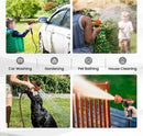 Giraffe Tools Garden Hose 100FT Non-Expandable Lightweight Flexible Water Hoses Burst 600 psi with 9 Spray Function Nozzle Heavy Duty Hose by GreenHaven Gardens