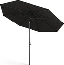 Midtown Umbrellas Sunbrella Umbrella 10 Feet Large Outdoor Umbrella With Sunbrella Black Acrylic Fabric - Auto-Tilt Aluminum Frame Large Patio Umbrella For Backyard, Deck, Garden, Pool - Black Pole by GreenHaven Gardens