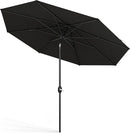 Midtown Umbrellas Sunbrella Umbrella 8 Feet Outdoor Umbrella With Sunbrella Black Acrylic Fabric - Auto-Tilt Aluminum Frame Patio Umbrella For Backyard, Deck, Garden, Pool - Black Pole by GreenHaven Gardens