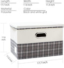 PRANDOM Large Collapsible Storage Bins with Lids [3-Pack] Fabric Foldable Storage Boxes Organizer Containers Baskets Cube with Cover for Home Bedroom Closet Office Gray plaid & Cream(17.7x11.8x11.8) by TinyTreasures Baby Boutique