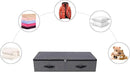 2PCS Foldable Blankets Clothes Comforters Storage Bin Organizer with Plastic Support Liner for Blankets, Towels, Comforter, Sweaters, Linen Sheets, Wrapping Paper, Black Grey by CozyNest Decor
