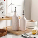 Sweejar Ceramic Olive Oil Dispenser Bottle, Opaque Oil Cruet Protects to Reduce Oxidation, Suitable for Storage Vinegar, Coffee Syrups & Other Liquids, Pack of 1, 15.5 Fl Oz (Rose Pink) by CozyNest Decor