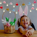 9.85Ft Easter Decor String Lights with Timer 20 Rabbit Shaped Pompoms 20 Ball LED Garland Battery Operated Easter Decorations Bunny Lights for Home Party Kids Room Bedroom Birthday Wedding Indoor by CozyNest Decor