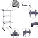 Bigzzia Clothes Drying Rack Folding Drying Rack Clothing 4 Tier Clothes Horses Rack Stainless Steel Laundry Drying Rack with Two Side Wings Grey by TinyTreasures Baby Boutique
