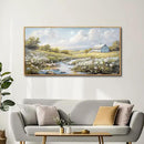 PHAOHUAXM Wood Framed Wall Art For Living Room Large Canvas Wall Decor For Bedroom Flower Watercolour Painting Office Decor Countryside Scenery Wall Picture Printing Artwork Home Decor 20x40 In by CozyNest Decor