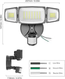 Olafus 80W Motion Sensor Outdoor Lights, 8000lm Hardwired Motion Flood Light Dusk to Dawn, IP65 Waterproof LED Security Floodlights, 6500K Motion Detector Lights for Outside, Black by GreenHaven Gardens