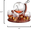 Etched World Decanter Whiskey Globe