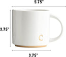 COLLECTIVE HOME - Monogram Ceramic Mugs, 15 oz Golden Initial Coffee Cups, Elegant Alphabet Tea Mugs, Elegant Personalized Mug with Gift Box, Luxurious Cups for Office and Home (c) by CozyNest Decor