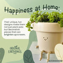 Original Earthlings Sitting Pot - 3.5 Inch Cute Plant Pot - Plastic Funny Planter with Drainage - Unique Cactus Plant Lover Gift - Small Succulent Face Flower Pot - Cute Plant Gifts for Plant Lovers by GreenHaven Gardens