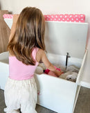 DIBSIES Personalized Creative Wonders Toy Box, Signature Series for Girls, 30 x 19.25 x 18 inches, Soft-Close Lid (White) by TinyTreasures Baby Boutique