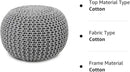 REDEARTH Round Boho Pouf Ottoman - Cable Knitted Cord Boho Pouffe - Stuffed Poof Accent Beanbag Footrest for Living Room - Nursery - Bedroom - Covered Patio - Study Nook (18”x18”x14”) - Gray-S by CozyNest Decor