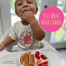 Elk and Friends Kids 7.8” Porcelain White Plates | Divided Plates | Suitable for Kids/Toddlers | Microwave & Dishwasher Safe | Non Slip | Snack Dishes | 2 Pack by TinyTreasures Baby Boutique