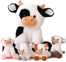 5 Pieces Cow Stuffed Animals for Boys Girls, 1 Mommy Cow with 4 Babies Soft Plush Toy Set Gifts for Kids Children 3 4 5 6 7 8 9 Years, Christmas, Birthday, Party Decorations by TinyTreasures Baby Boutique