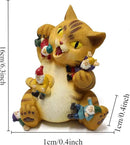 Garden Cat Decor Statue Figure Cat Eating Gnomes Statues for Outdoor Cat Gifts for Mom Patio Lawn Yard Decor (Fat cat) by GreenHaven Gardens