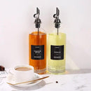 Molimoli Oil and Vinegar Dispenser with Metal Pour Spout, Weighted Pourer, Glass Bottle Dispenser for Kitchen, Olive Oil Cruet, Glass Olive Oil Bottle | 500ml, Set of 2 by CozyNest Decor