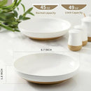 Pasta Bowls 32 OZ,Ceramic Salad Serving Bowls Set of 2,Large 8.7 inch Shallow Bowls Plates for Fruit,Noodle,Dinner,Soup Bowls for Christmas Gift,Dishwasher & Microwave Safe,White by CozyNest Decor