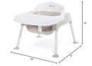 Foundations Secure Sitter 7" Feeding Chair, Stable “No Tip” Feet, 3-Point Adjustable Harness, Removable Tray, Easy to Clean, Smooth Plastic (White/Tan) by TinyTreasures Baby Boutique