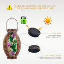Starsoul Hummingbird Solar Lantern Stained Glass & Metal Outdoor Lantern Waterproof Hummingbird Hanging Metal Decorative Lights for Patio Table Garden Pathway Yard by GreenHaven Gardens