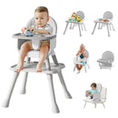 6 in 1 Baby High Chair for Babies and Toddlers, Booster Seat, Kids Learning Table & Chair (Grey) by TinyTreasures Baby Boutique