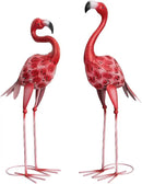 XONOR Metal Flamingo Garden Statues Red Flamingo Yard Art Outdoor Sculptures for Home Patio Lawn Backyard Décor, Set of 2 by GreenHaven Gardens