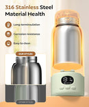 Portable Bottle Warmer 17oz Large Capacity Bottle Warmer for Travel, Fast Heating for Breast Milk Formula and Milk, Suitable for Baby Outdoor Airplane and Car Green5 by TinyTreasures Baby Boutique