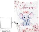 Custom Nursery Crib Bedding Set: 4 Piece Pink Flower Elephant Pattern Baby Crib Sets for Girls with Personalized Name - Toddler Double Layer Blanket Set, Comfortable Crib Bed Sheets for Baby Toddlers by TinyTreasures Baby Boutique