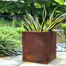 Corten Steel Planter Box Metal Outdoor Planter Large Square Cube Rustic Planter Pot Durable Antique Detached for Commercial Residential Tall Plant Patio Deck and Backyard 32 Inch by GreenHaven Gardens