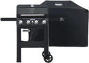 Monument Grills 4-Burner Liquid Propane Gas Grill, Matte Black Stainless Steel Burner Grill with Clearview® Lid, One Foldable Shelf for Outdoor Cooking Kitchen Patio Backyard, Mesa420MF with BBQ Cover by GreenHaven Gardens
