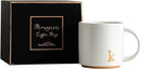 COLLECTIVE HOME - Monogram Ceramic Mugs, 15 oz Golden Initial Coffee Cups, Elegant Alphabet Tea Mugs, Elegant Personalized Mug with Gift Box, Luxurious Cups for Office and Home (k) by CozyNest Decor