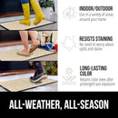 GORILLA GRIP 100% Waterproof All-Season WeatherMax Doormat, 47x35, US Designed Natural Rubber, Stain and Fade Resistant, Low Profile Indoor Outdoor Door Mats, Easy Clean Patio Mat, Modern Latte by CozyNest Decor